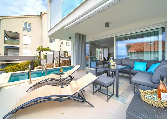 Solis Lacus Modern - Private Heated Pool - Air Conditioning -smart Tv - Free Parking Appartement Njivice